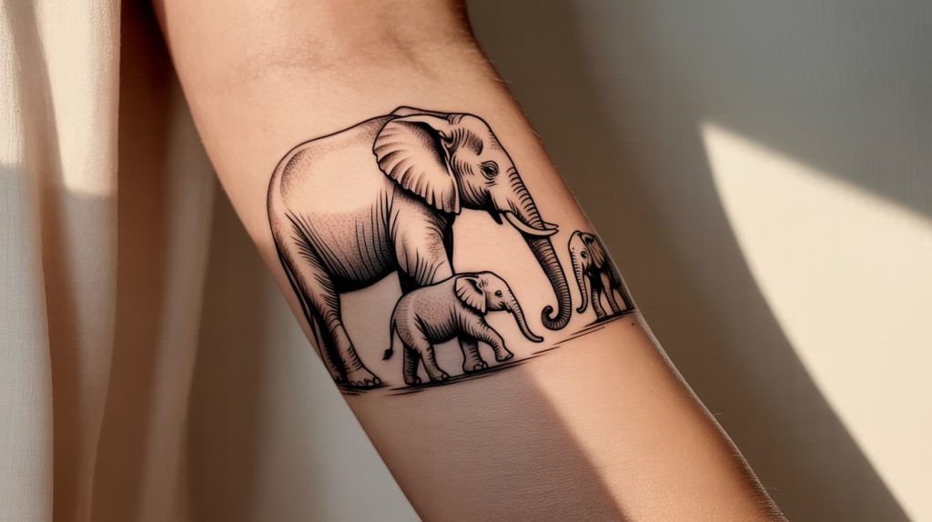elephant family tattoo